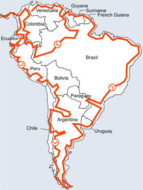 Map of South America